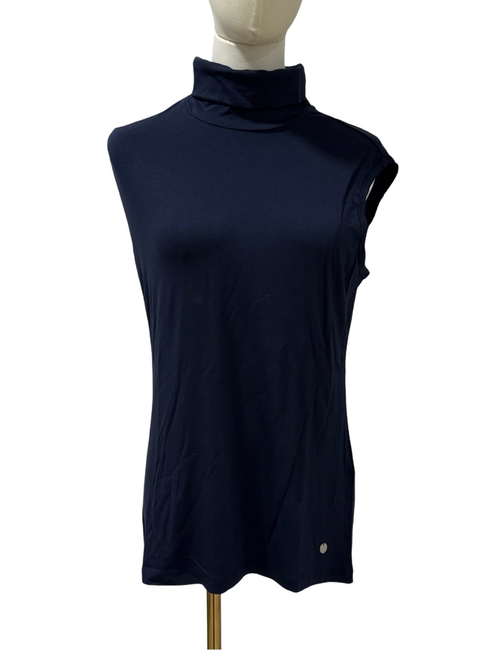 Sleeveless Turtleneck Top - Navy